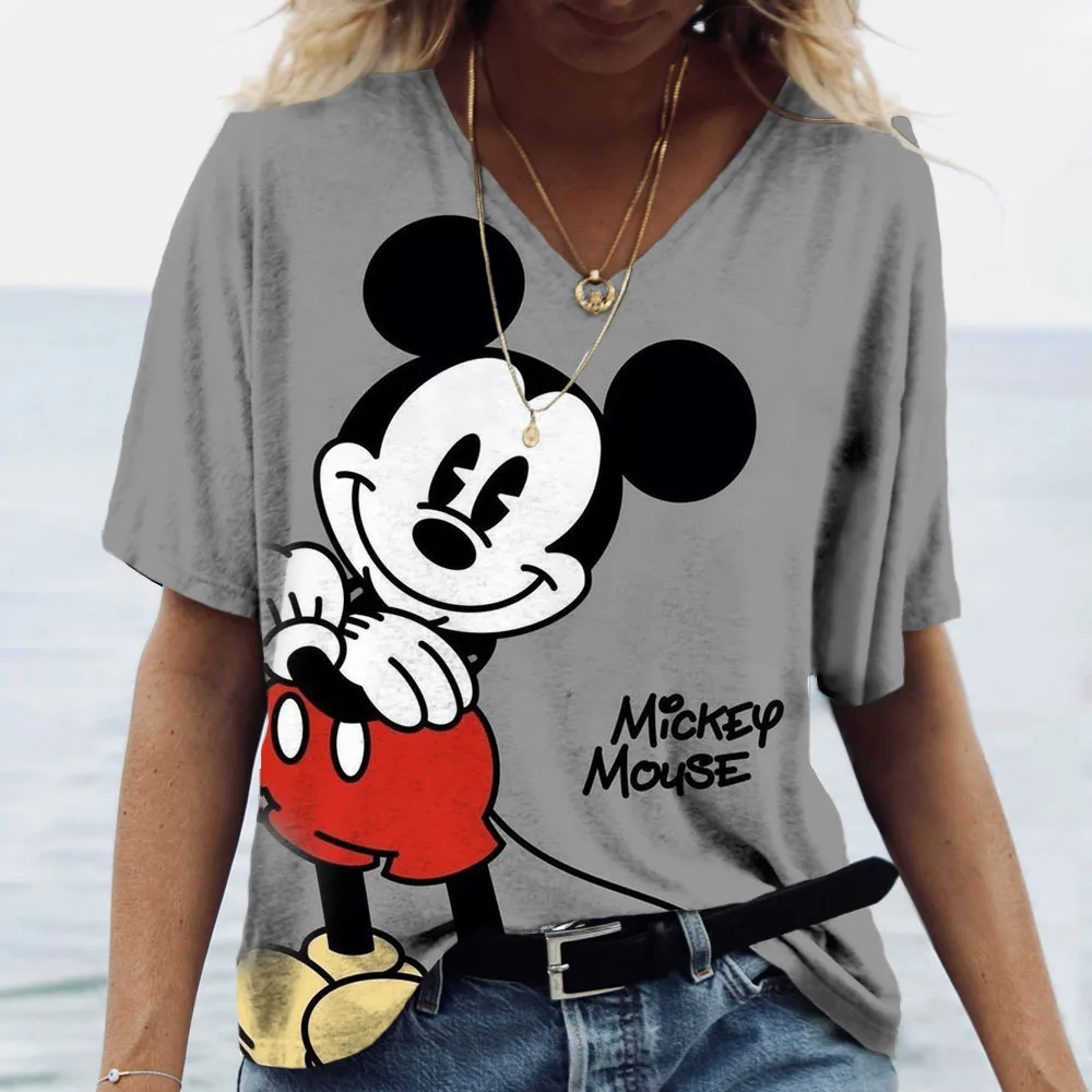 Women\'s T-shirt Disney Mickey Mouse Printed Women\'s T-shirt High Street Classic Top Fashionable Soft Fashion Girl Cute Girl Gift