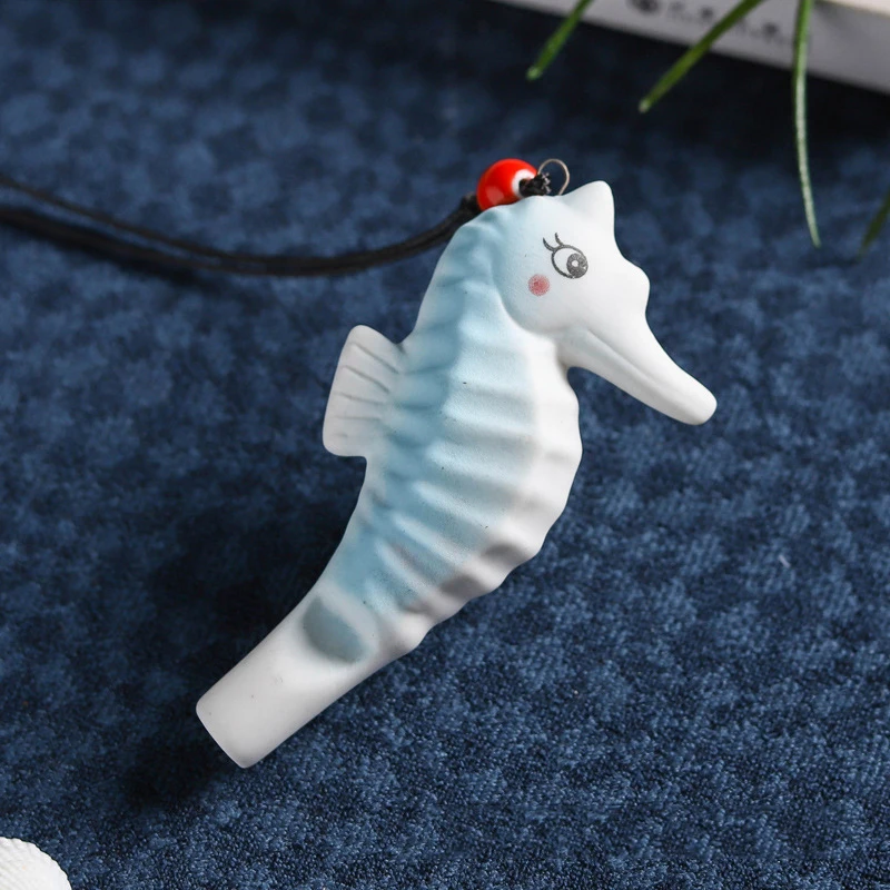 Marine Animals Cartoon Whistle Hand Made Ceramic for Child Jewelry Orff Instrument Portable Mini Festival Gifts Children's Toys