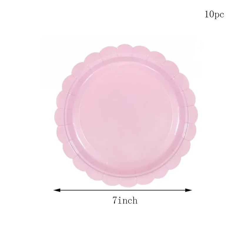 Blütenblattform Helllila Blau 7/9 Zoll Einweg-Partyteller Mädchen Rosa Hochzeit Geburtstag Dekoration Babyparty Partyzubehör – Detail 2
