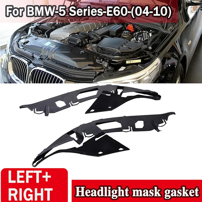 Car Headlight Lens Gasket Shell Cover Rubber Seal Left Right Side Fit For BMW 5 Series E60 2004 - 2010 163126934511 63126934512 - view 2