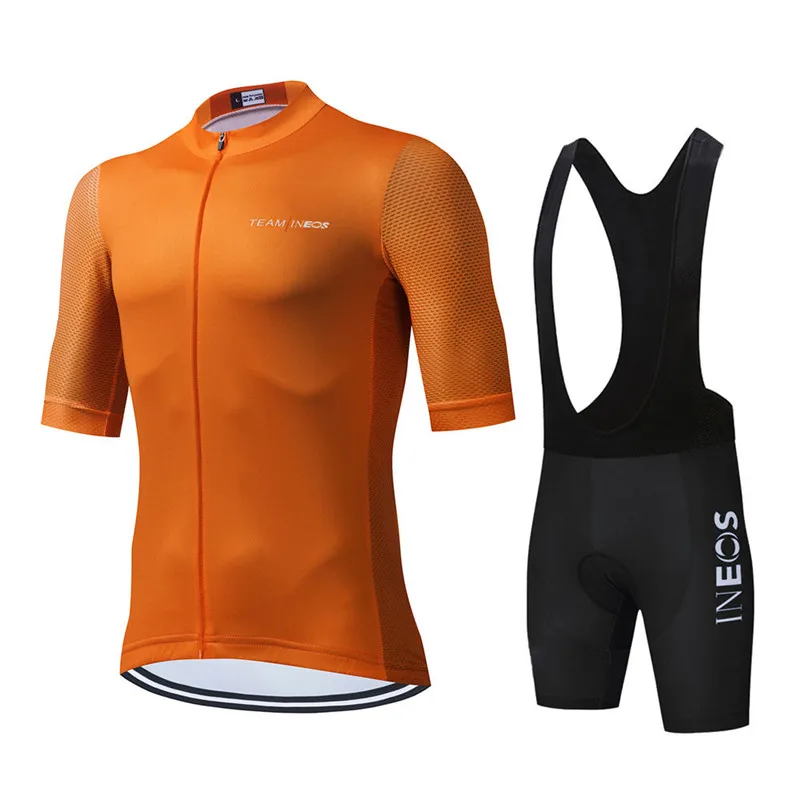 Team Ineos Short Sleeve Cycling Jersey Set for Men, MTB Cycling Clothing, Bicycle Road Riding Set, Bib Shorts, Summer, 2025