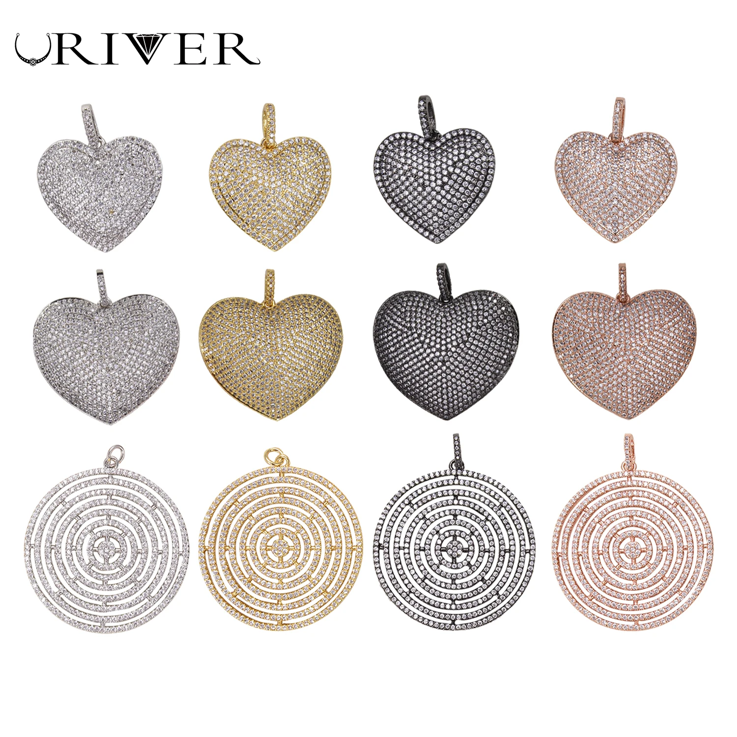 Jewelry for Women Zircon DIY Necklace Bracelet Earring Jewellery Making Supplies Pendant Clasp Heart Circle Charms Romantic Gift