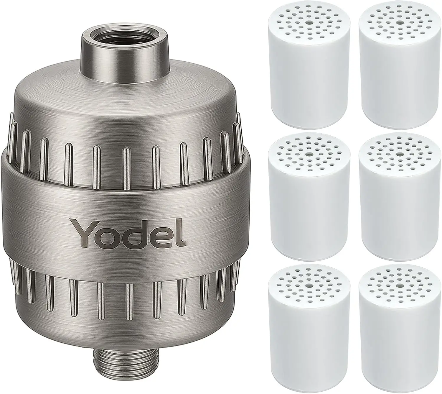 

Shower Filter with 6 Cartridge Brushed Nickel - Hard Water Softener, 99% Removes Chlorine