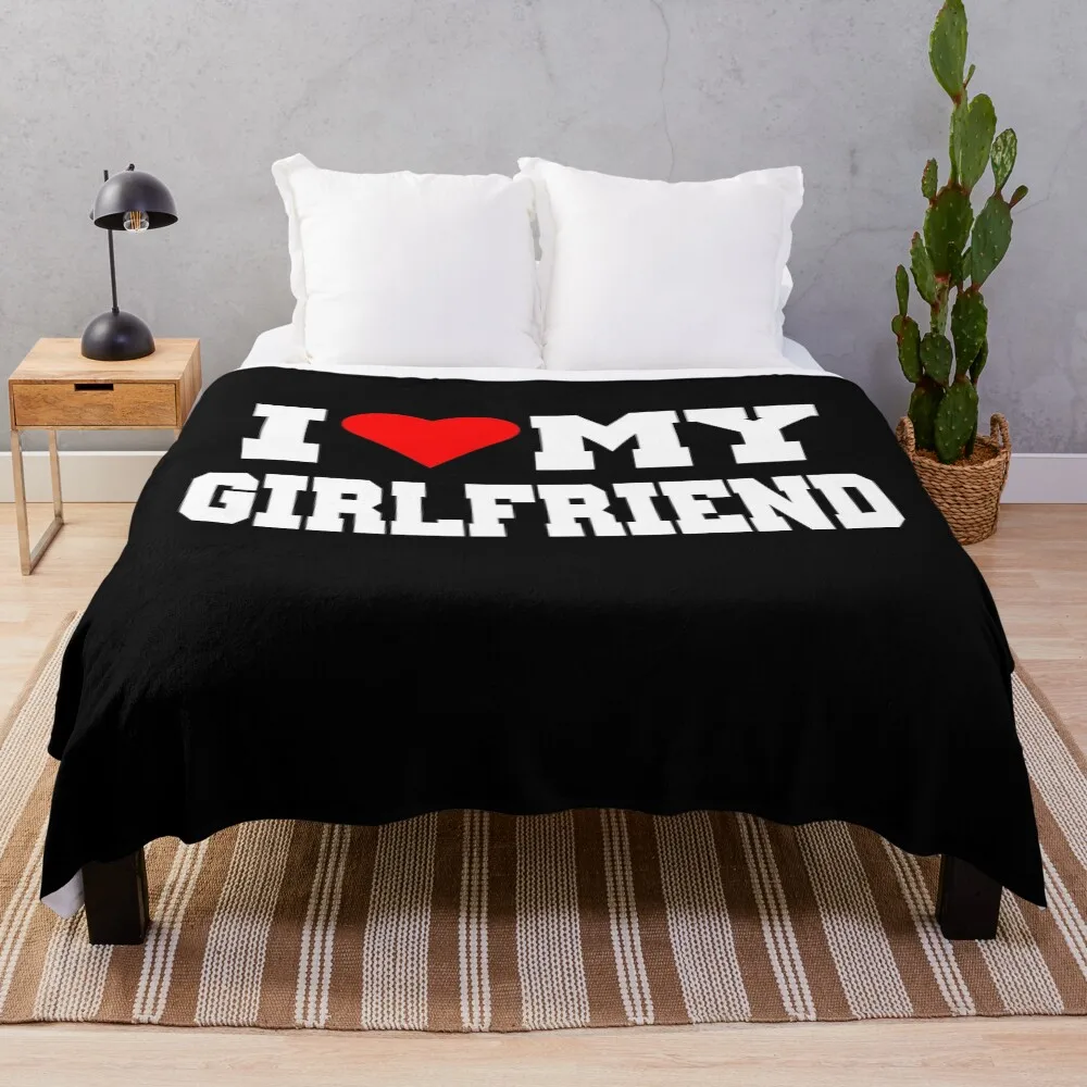 

I Love My Girlfriend Throw Blanket Hair Soft Beds Shaggy Blankets For Sofas Blankets