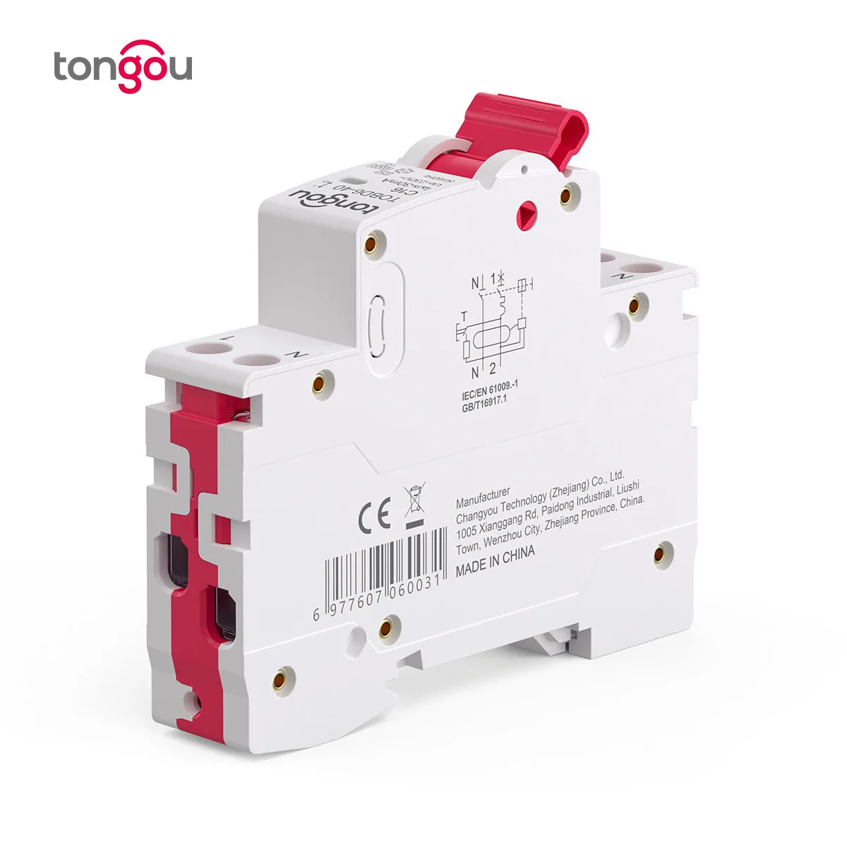 With Overload and Leakage Protection TONGOU RCBO Circuit Breaker Type A 6kA 30mA/10mA 16A,25A,32A,40A 1P+N