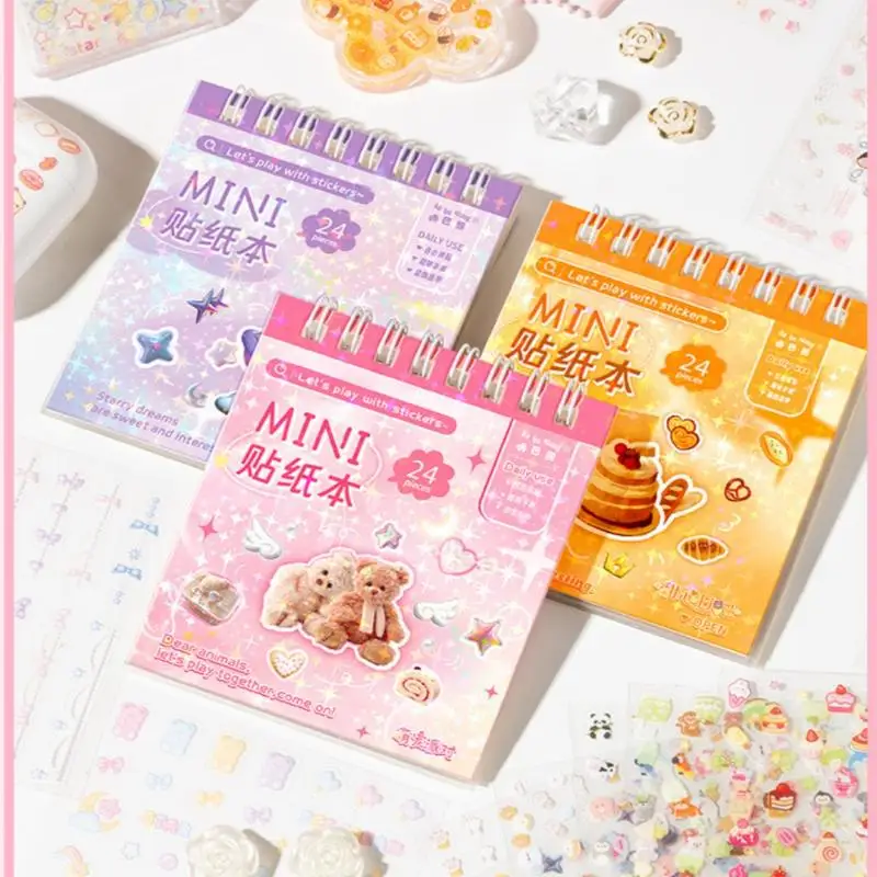 

24Pcs/pack DIY Scrapbook Supplies Kawaii Journaling Collage Sticker Book High Beauty Cute Diary Decoration Decals Crafts