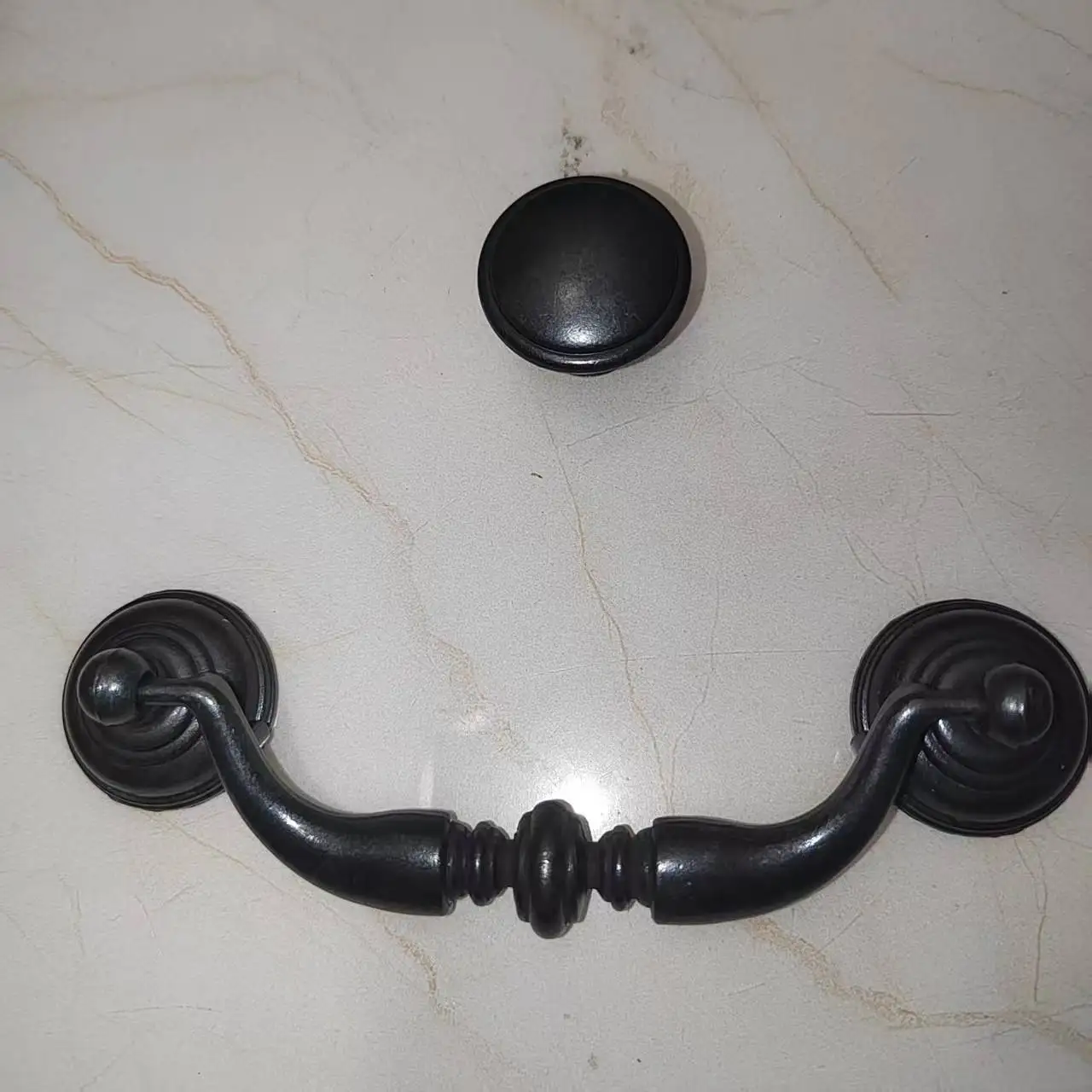 96mm Retro Old Black Bronze Drawer of Cabinet Wardrobe Dresser Bedside Table Shoe Cabinet Cupboard Knob Ring Furniture handle