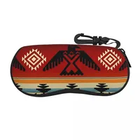 Thunderbird Native American Pattern Shell Glasses Case Protective Sunglasses Box Women Men Soft Eyeglasses Bag Pouch