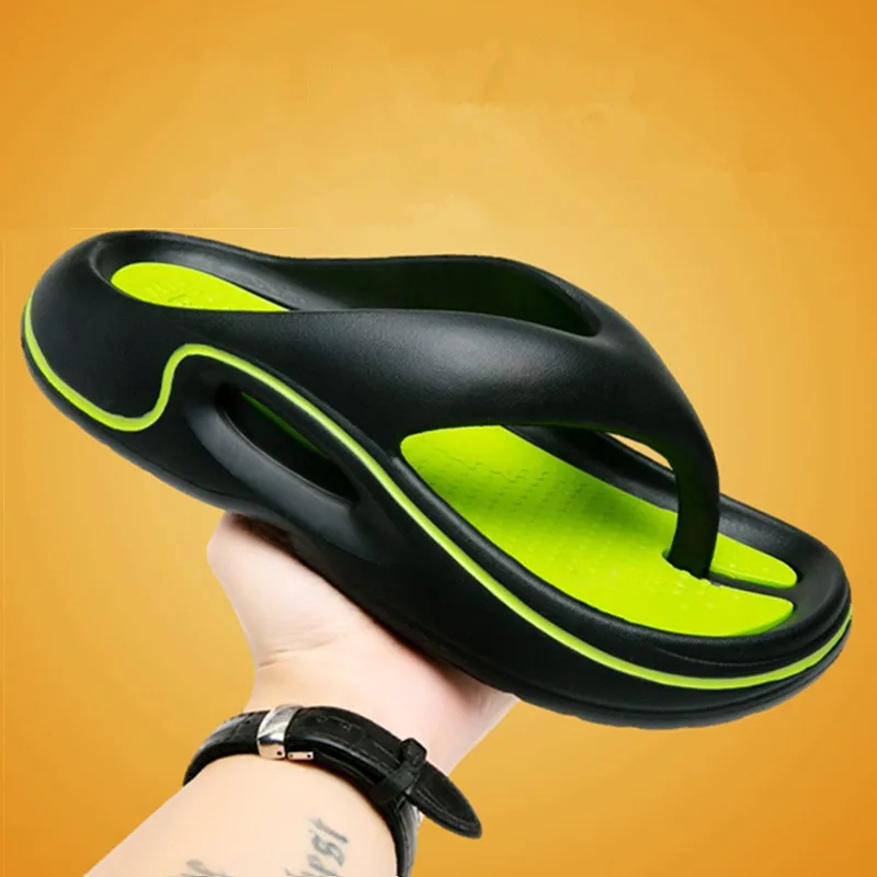 2025 Summer Slippers Men Flip Flops Thick Soled EVA Soft Slides For Men Non-Slip Fashion Sandals Outdoor Beach Summer Shoes - Image 2