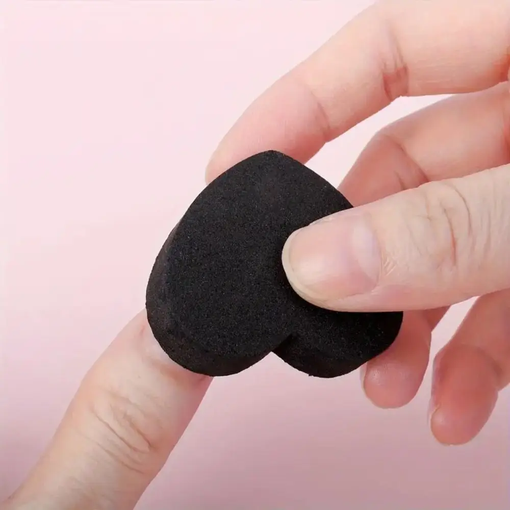 10 pièces mignon lime à ongles rose et noir coeur forme blocs de polissage Kit éponge double face lime à ongles blocs tampon limes de ponçage