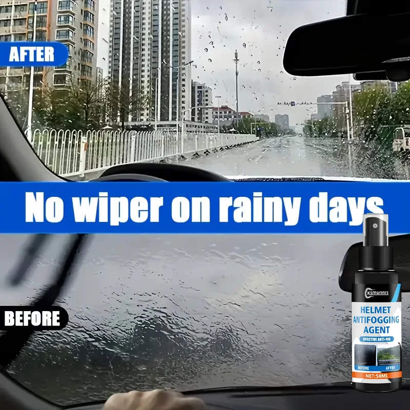 Car Glass Anti-Fog Agent, Long-Lasting Defogging Spray for Car Glass, Helmets and Household Mirrors, Keeps View Clear and Bright