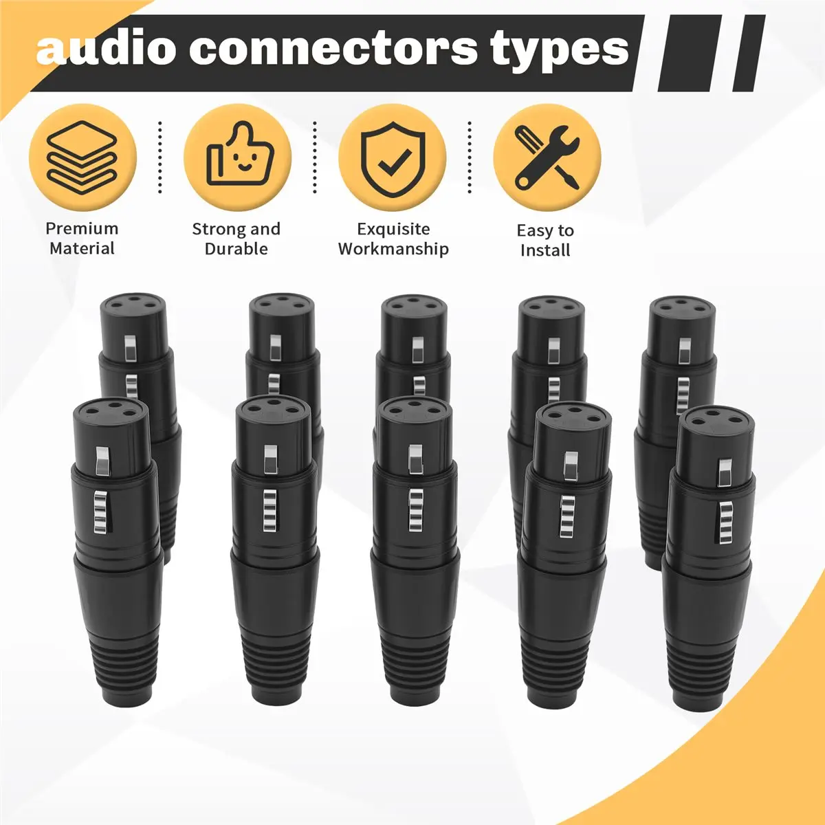 a75t-10-ペア-xlr-3-ピンマイクオーディオケーブルプラグコネクタオスメスマイクスネークプラグケーブルコネクタ