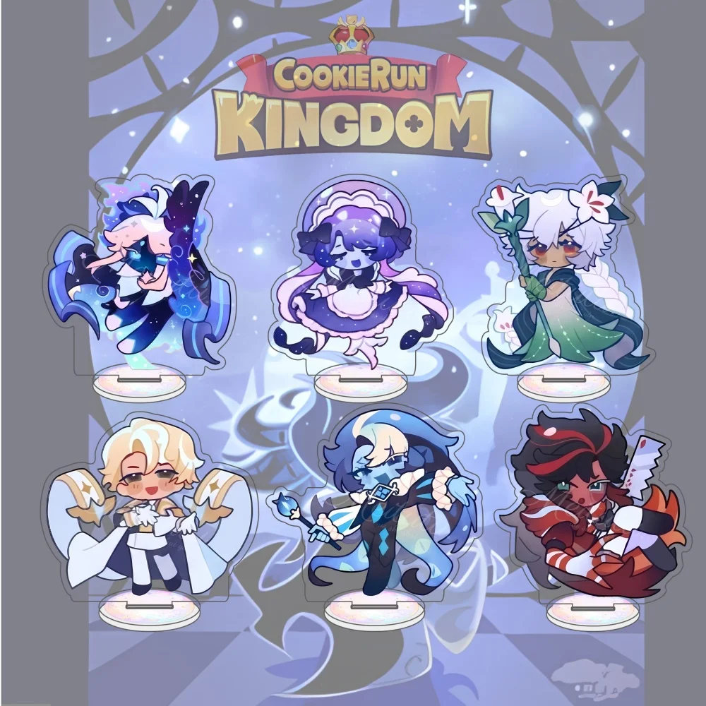 Cookie Run Kingdom 10CM Kawaii Chibi Acrylic Keychain with Pure Vanilla White Lily Design - Table Decor Fan Gift