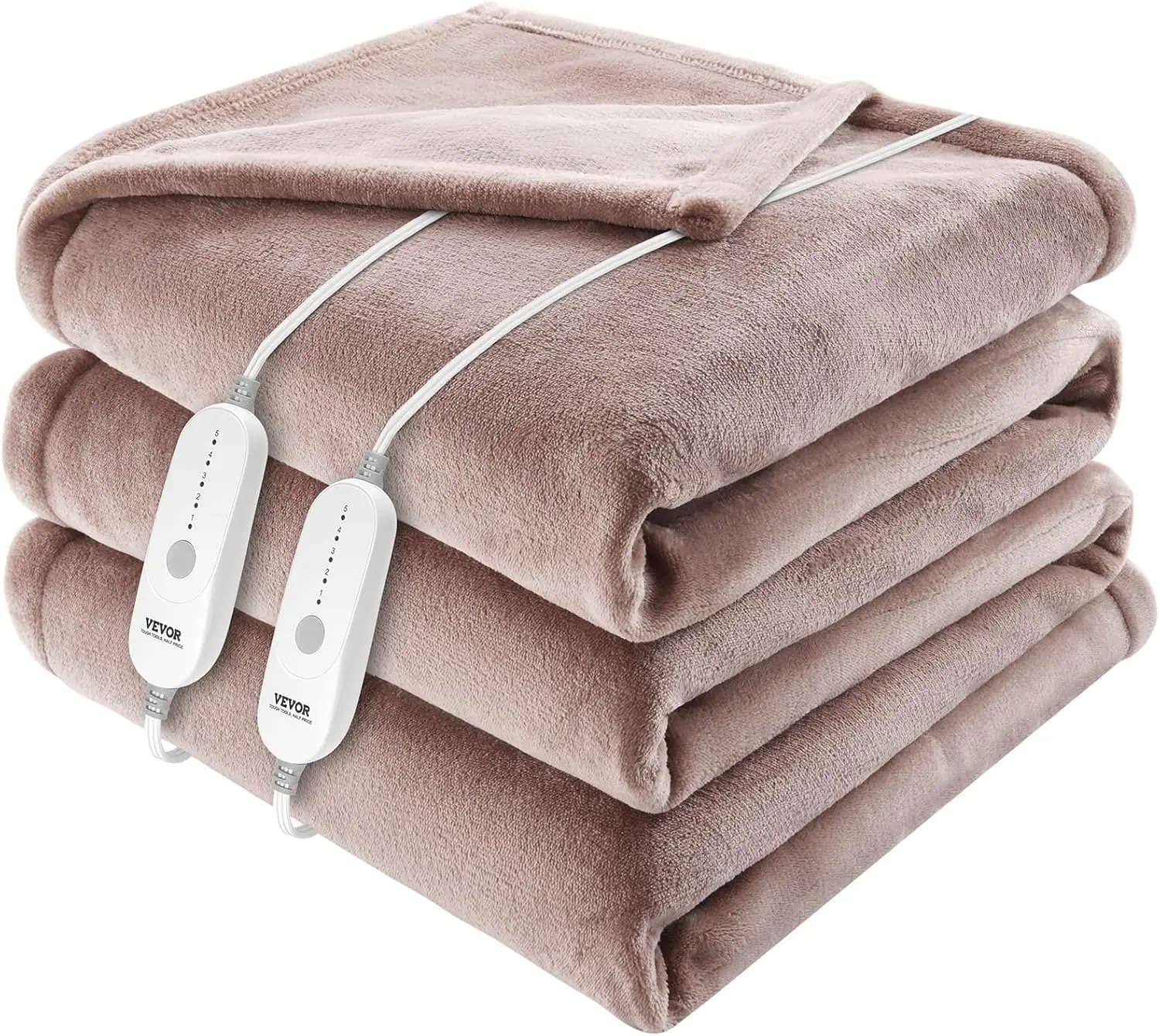 

Heated Blanket Electric Throw, 84" x 90" Queen Size,Soft Flannel Heating Blanket with 10 Hours Timer Auto-off & 5 Heating Levels
