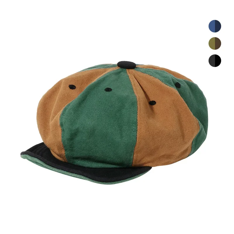 

Brand Oohmy Twill Pure Cotton Beret Men Women Octagonal Caps 8 Panels Newsboy Hats Cabbie Painter Hat Gatsby Ivy Bonnets