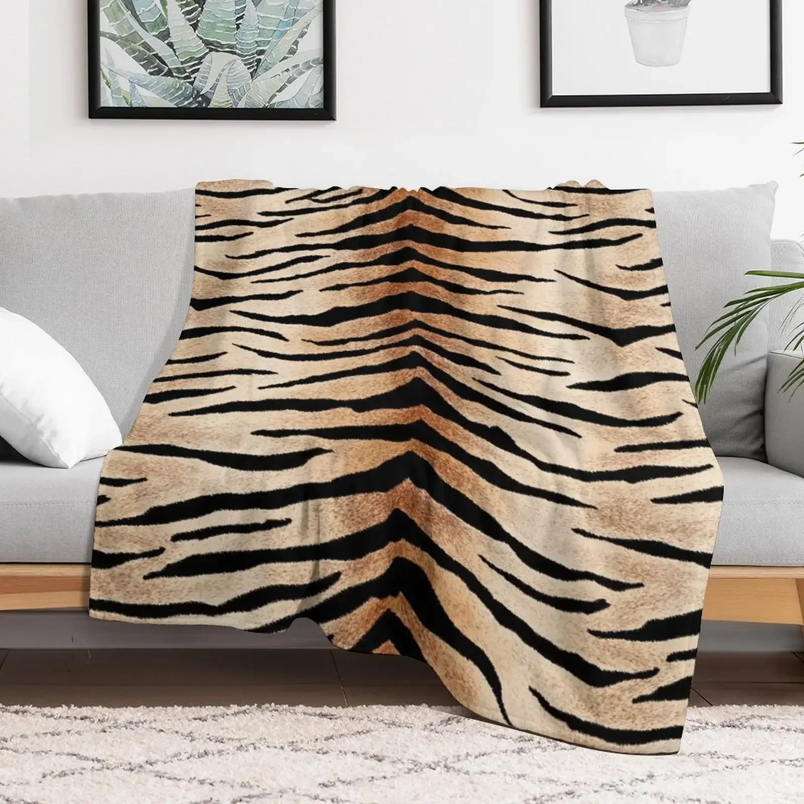 

Exotic Tiger Stripes Print Throw Blanket Cute Designers Hair Giant Sofa Blankets Designers Furrys Blankets
