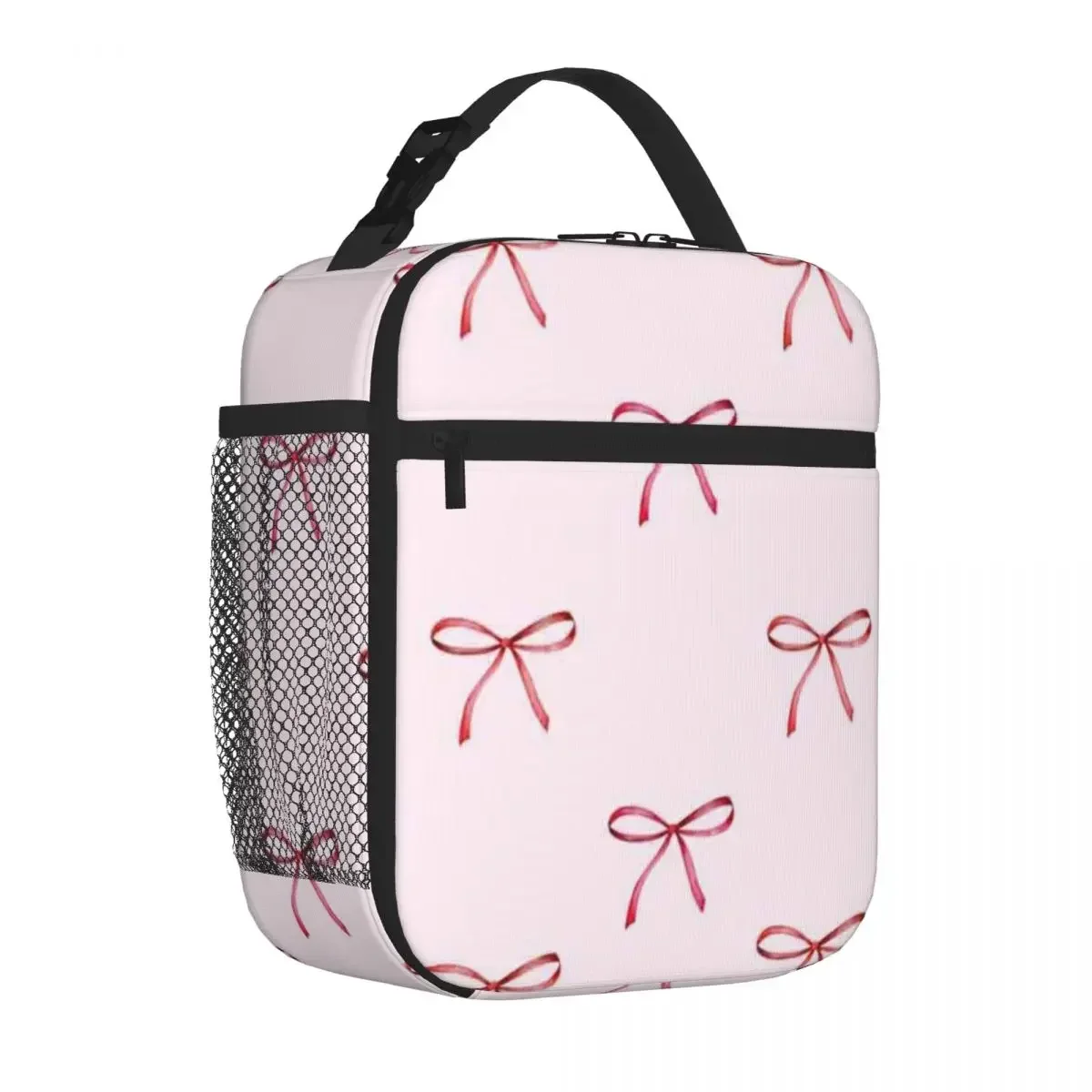 Bestselling Pink And Red Coquette Bows Floral Snack Bag Park Picnic Food Cooler Bag