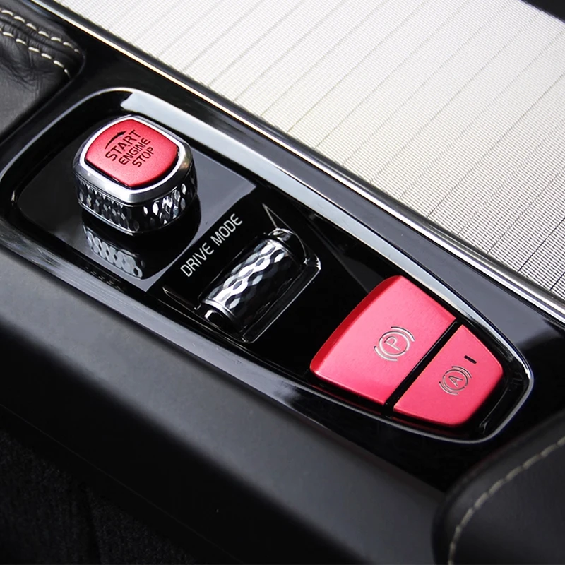For Volvo XC60 XC90 S90 V90 V60 S60 Car One-Touch Start Up Electronic Parking Brake Button Sequin Decorative Stickers