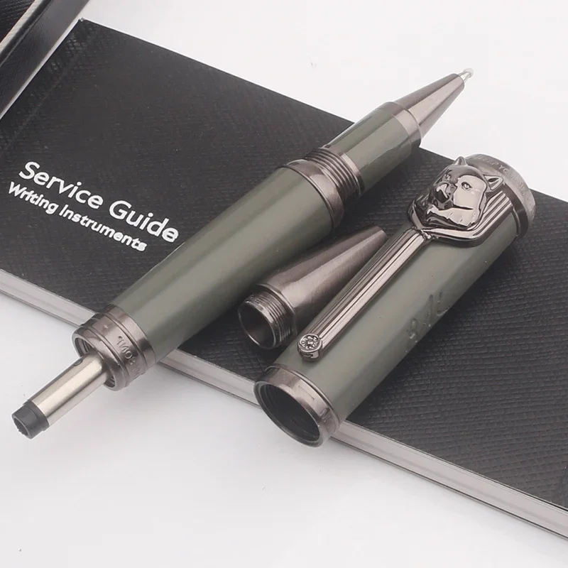 MB القلم الكاتب التوقيع الطبعة روديارد كيبلينغ قلم حبر جاف فاخر القرطاسية مع تصميم الحبر الذئب رئيس الحبر المنقوش