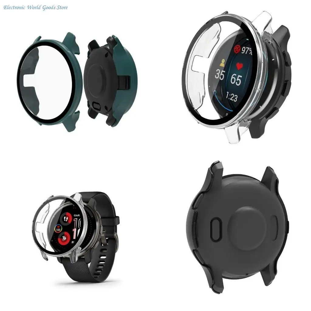 A3PD 2 Housing Case Tempered Film Screen Protector Shockproof One-piece for Shell for Smart Watch