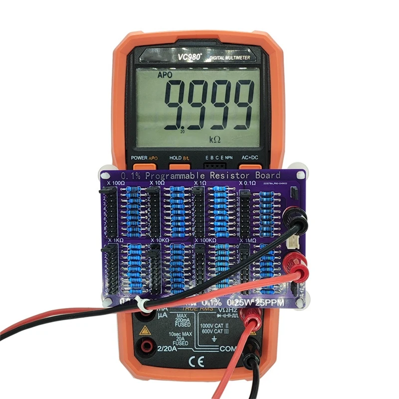 0.1Ω-9.9999999MΩ 0.1% 0.25W 25PPM Programmable Resistor Board Resistance Tolerance 0.1% High Precision 8-Segment