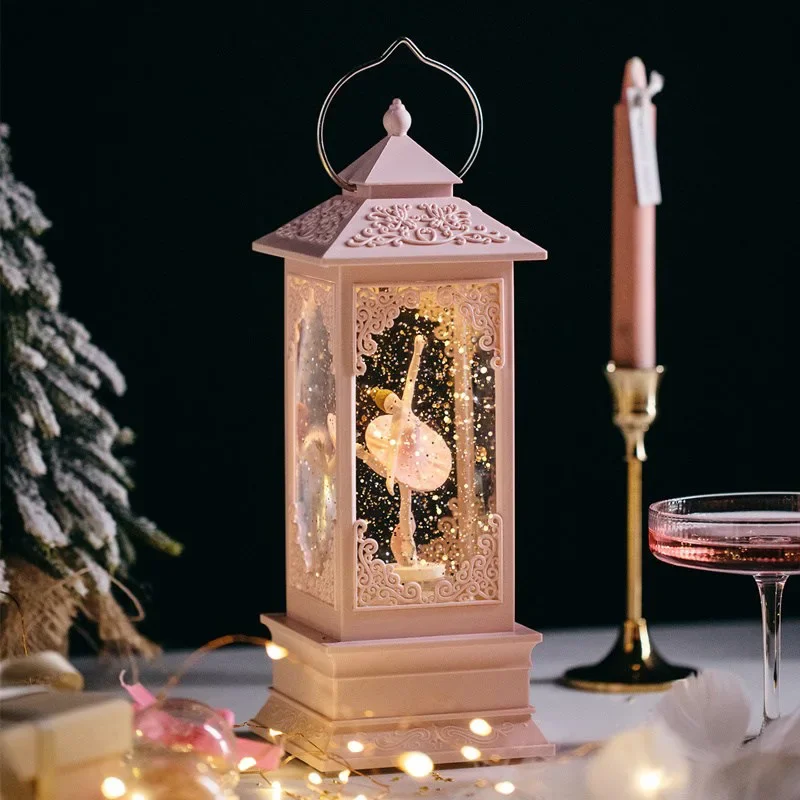 Hot selling creative wind lantern crystal music box music box birthday gift girl ballet Valentine's day romantic gift music box