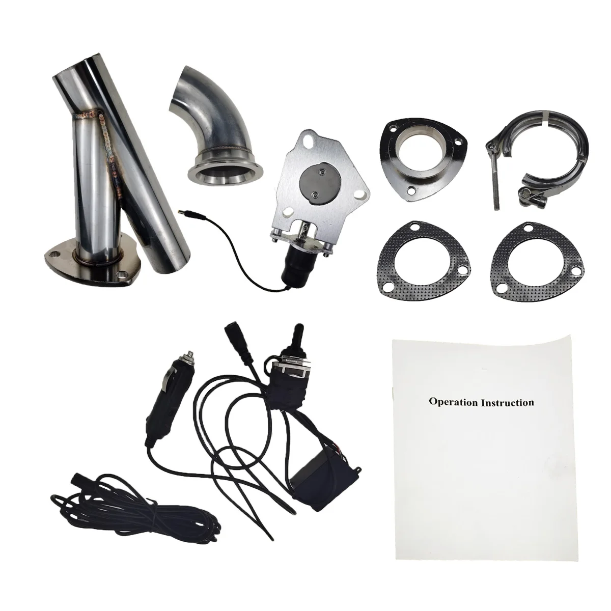 

2/2.25/2.5/3-inch Exhaust Muffler Valve Cutout System, Manual Switch Exhaust Cutout Bypass Valve