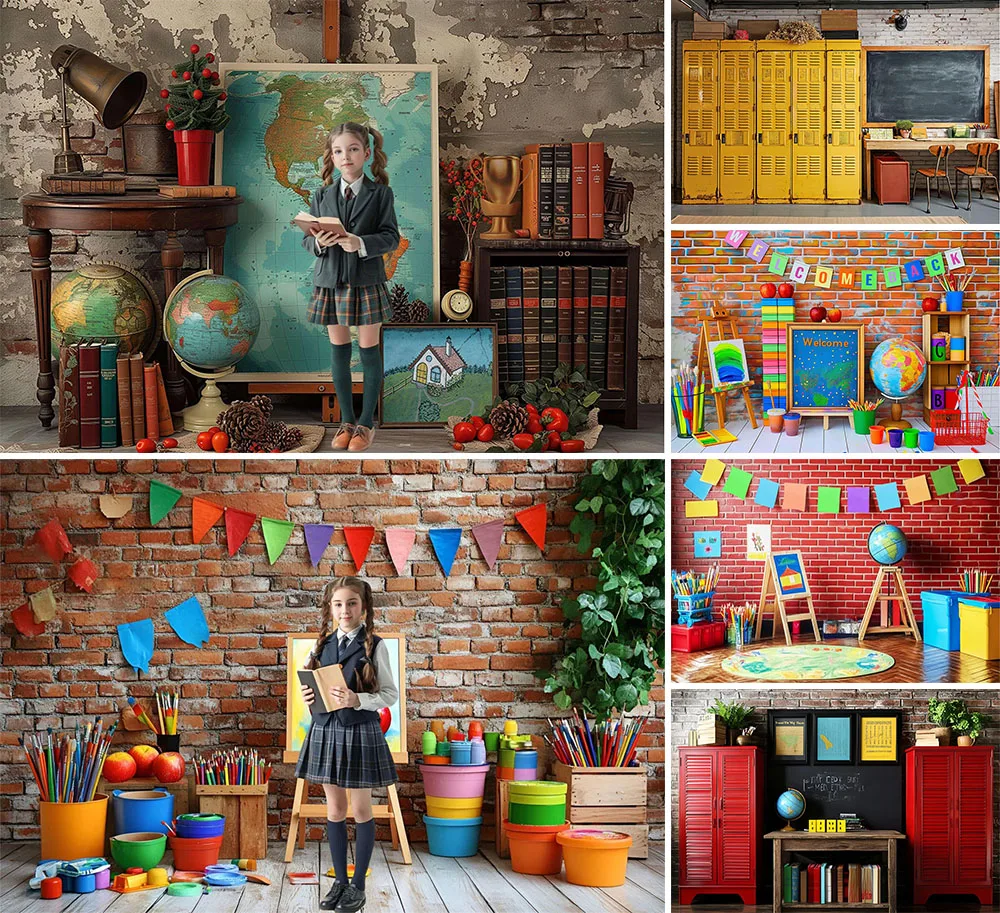 

Фон для фотосъемки «Снова в школу», классная доска, книжная полка, детский день рождения, портретный декор, барда, фотостудия