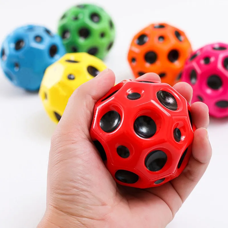 6.6cm High Elastic Solid PU Football Training Hole Ball To Relieve Stress Fidget Toy Bouncing Ball Sports Ball Toy For Kids Gift