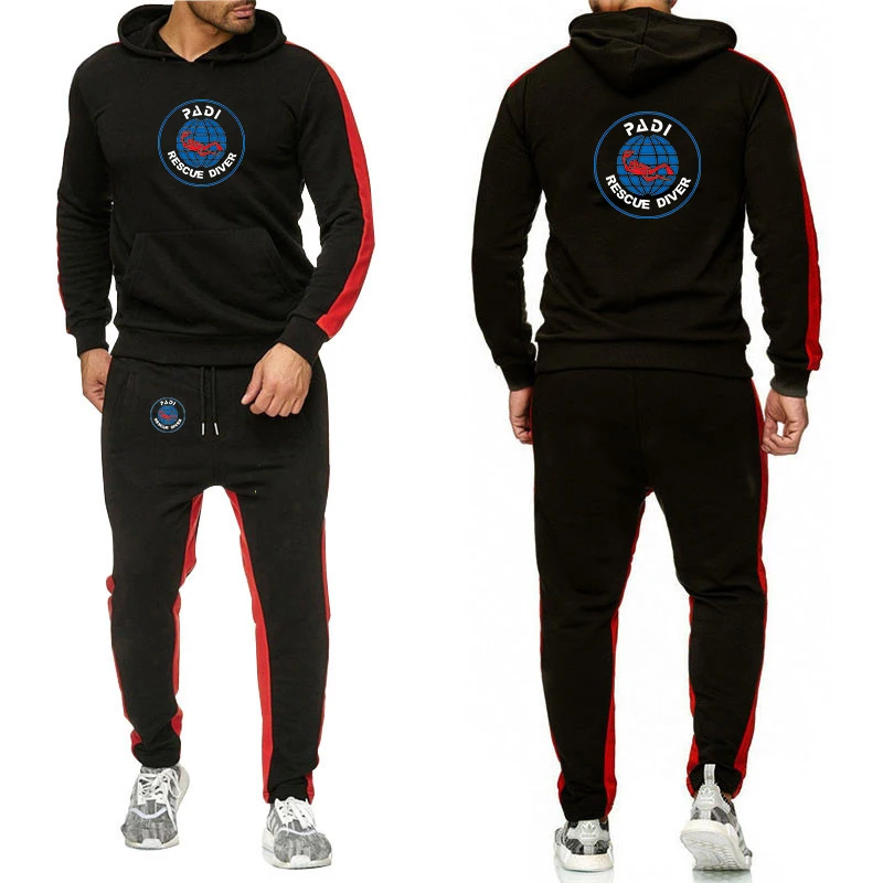 

Scuba Driver Padi 2025 Fall Winter Men's Tracksuit Hoodie Pants 2Pcs Sets Suit Leisure Sweatshirts Sweatpants Fashion Trends