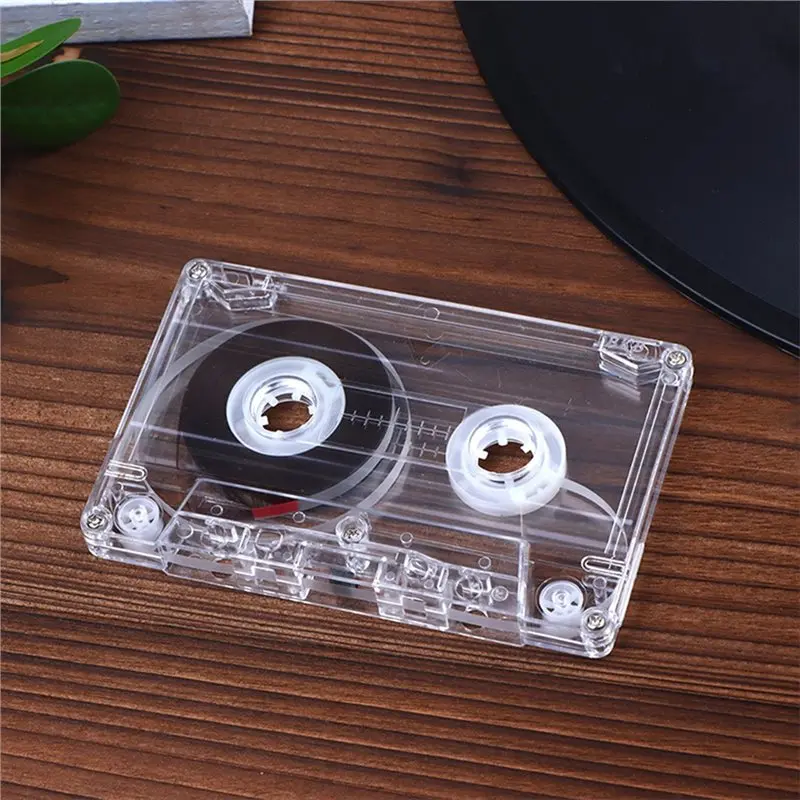 DTB7 Blank Audio Cassette Tape 90 Minutes Magnetic Tape, Standard Cassette Player Music Recording, Clear Storage Container, 5