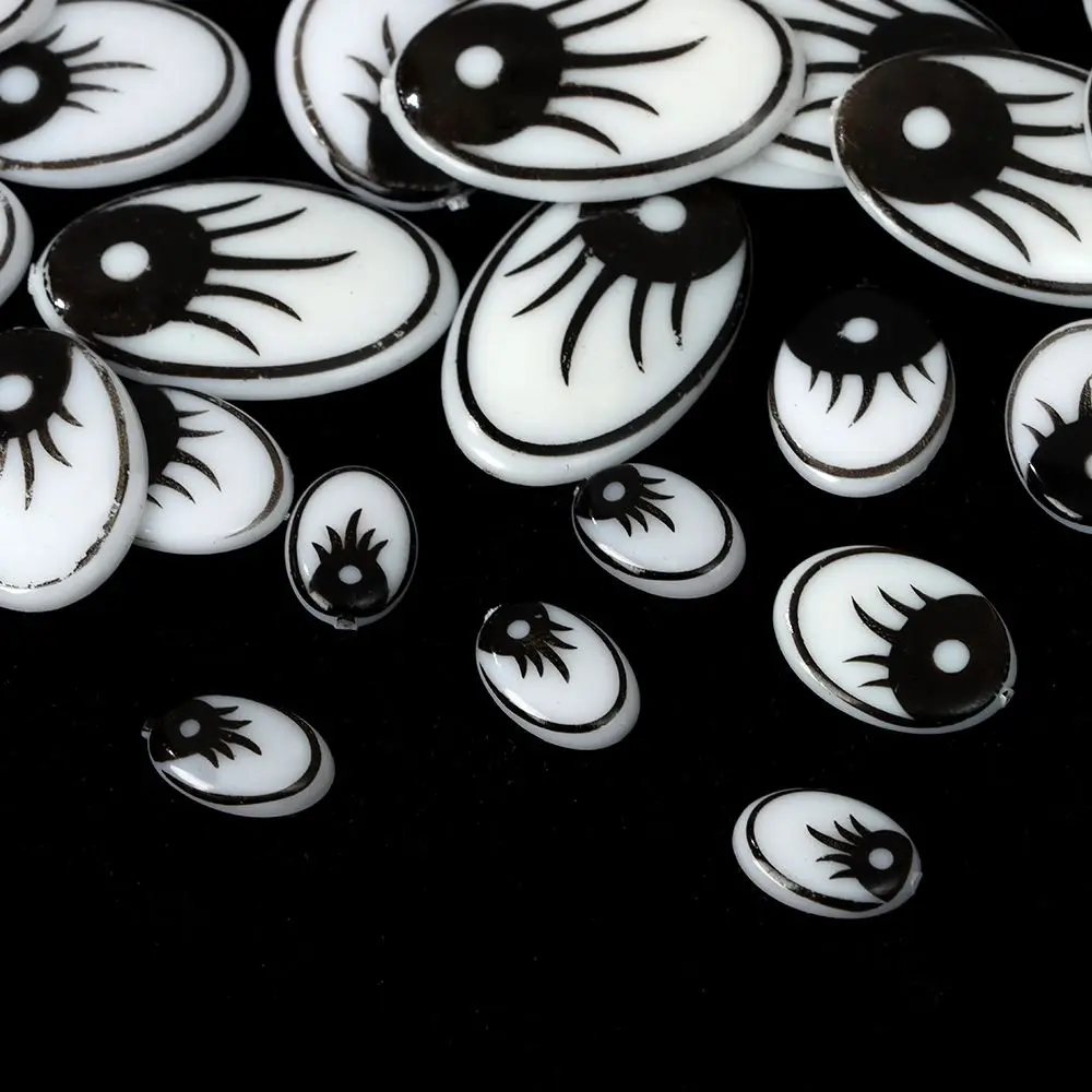 50pcs Dolls Black Eyelash Eyes DIY Craft Puppet Making Cartoon Animal Doll Eyes For Stuffed Toys Accessories Not Self-adhesive