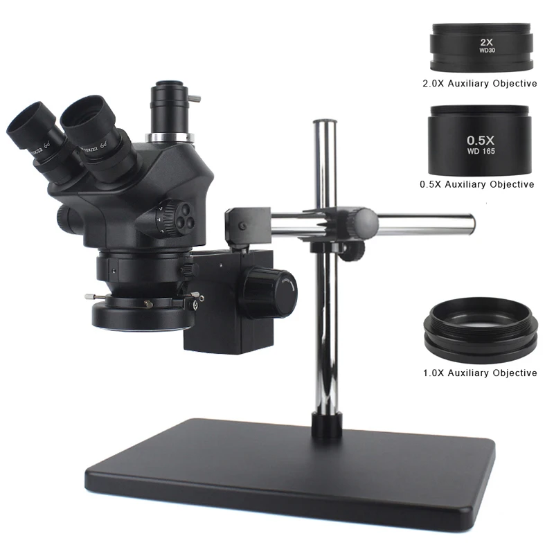 Industrial Lab Jewelry Electronic 7X 50X Simul Focal Stereo Trinocular Microscope for Jewelry Soldering Phone PCB CPU Repair