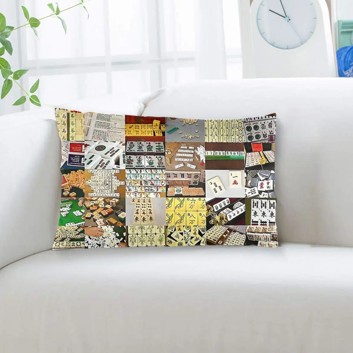Mahjong Collage Rectangle Pillowcase Cushion Cover Decor Bedroom Bed Home Comfort Throw Pillow