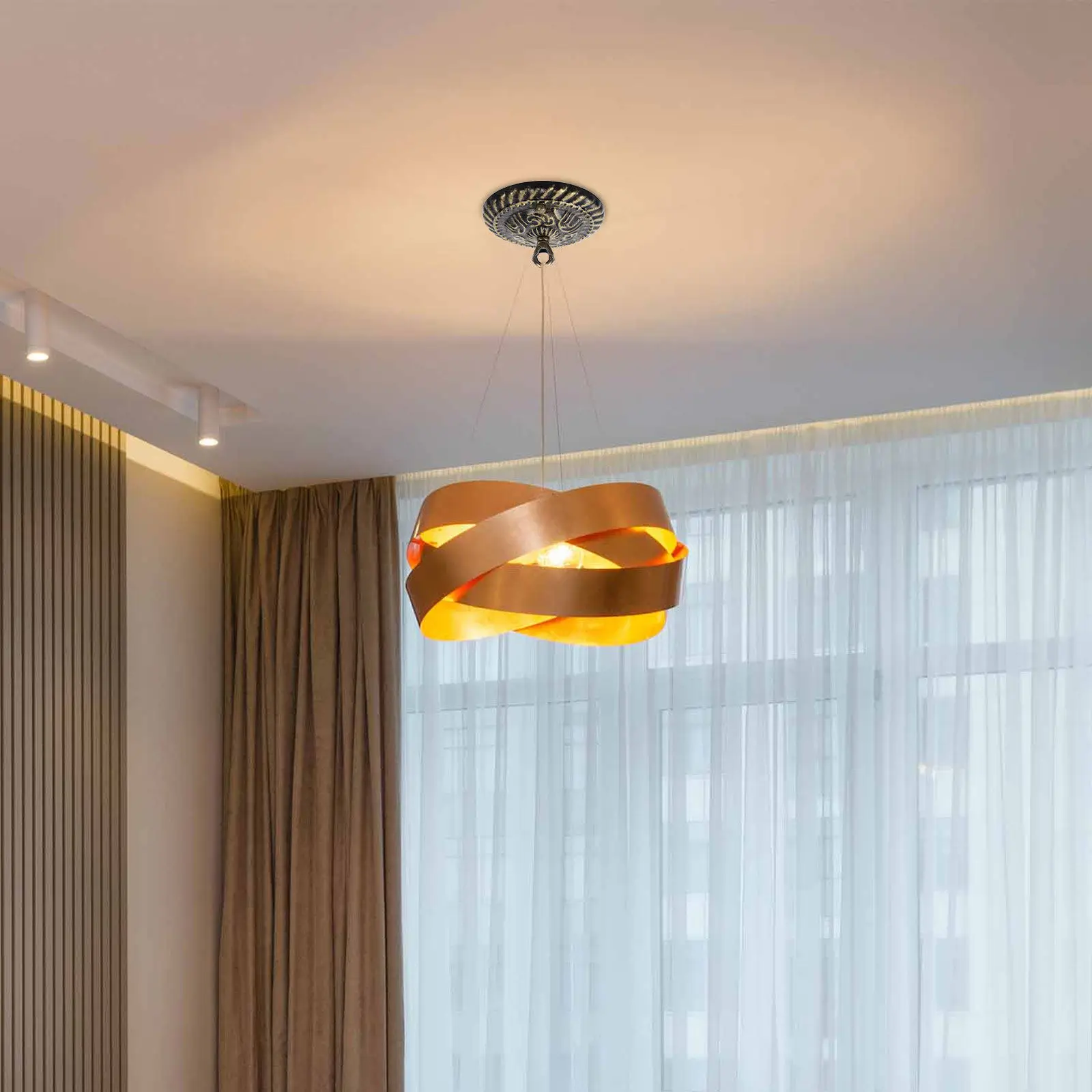 Retro Vintage Chandelier Canopy Steel Iron Zinc Alloy Ceiling Cover Plate for Bars Restaurants Corridor Cafes Living Room Lights