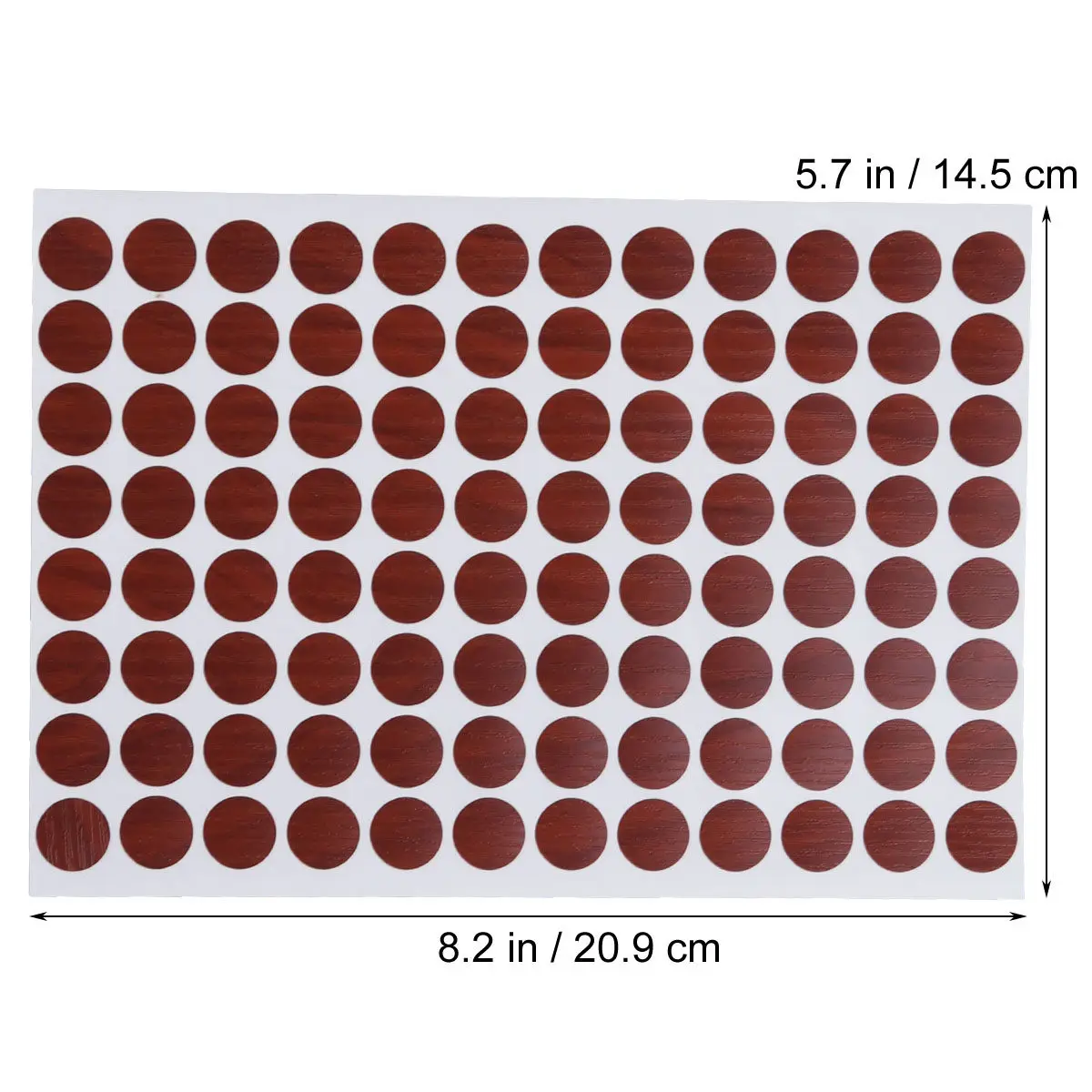 96Pcs Waterproof PVC Screw Hole Covers Wood Grain Texture Sticker for Furniture Repair Easy Peel Stick Remove Residue Free