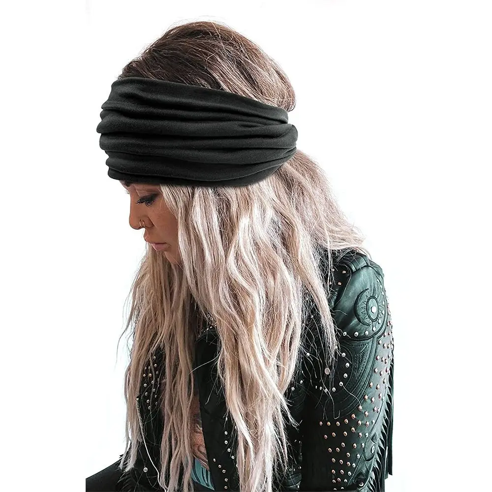 

Boho Extra Large Yoga Hair Bands Twisted Turban Wide Headbands Head Wraps for Women Workout Headband