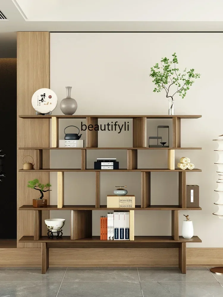 

xx1Chinese solid wood reading bookshelf floor-to-ceiling integrated wall bookcase living room shelf tea room