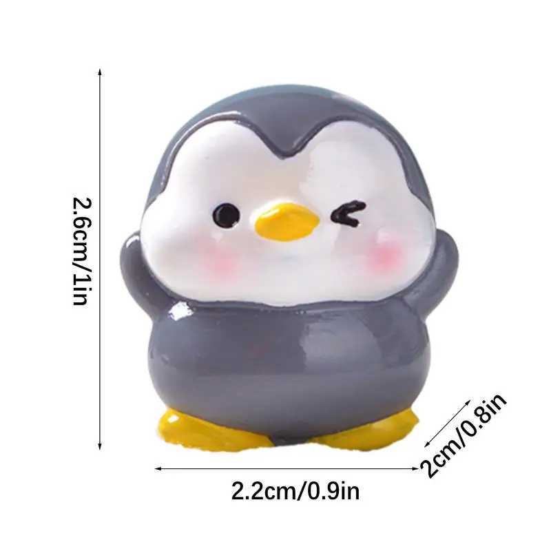 Cute Ocean Animal Penguin Figure Cute Penguin Miniature Figurines Bright Colors Outdoor Statues Animal Model Toys For Family