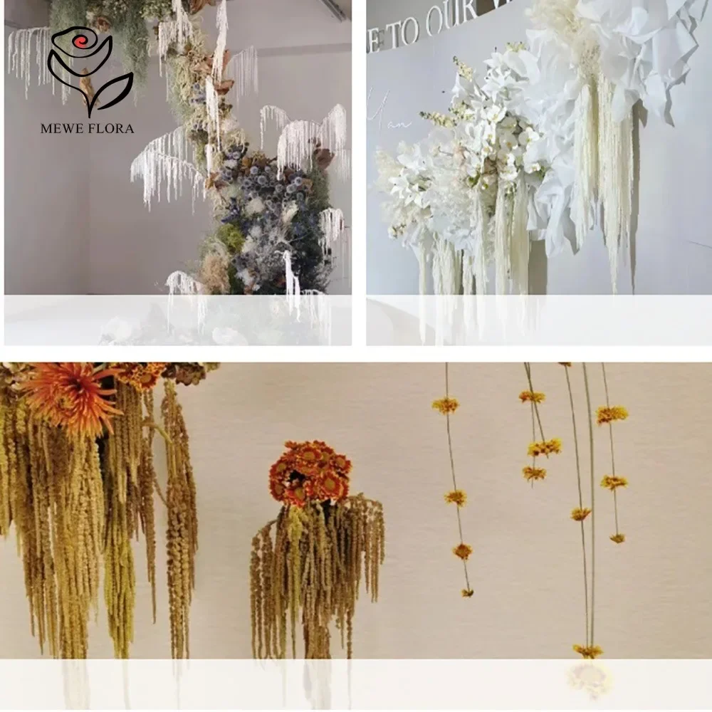 Natural Eternal Hanging Amaranthus Dried Flower Preserved Lover\'s Tear 5pcs 80-100cm Wedding Home Tassel Bohemian Decoration