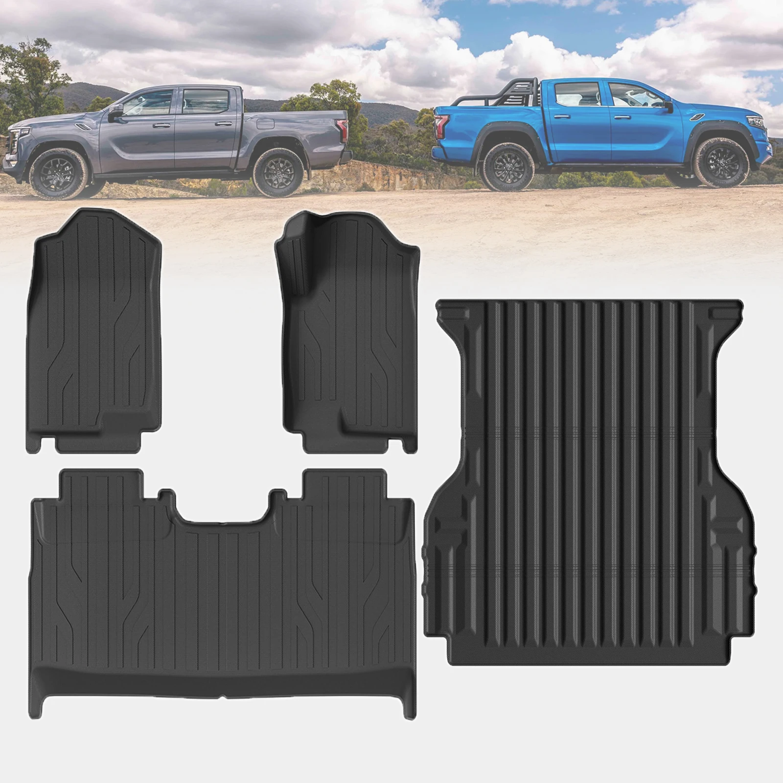 

for FOTON TUNLAND V9 Waterproof TPE Car Mats 3D Laser Scanning Perfect Fit Odorless Accessories Easy Clean