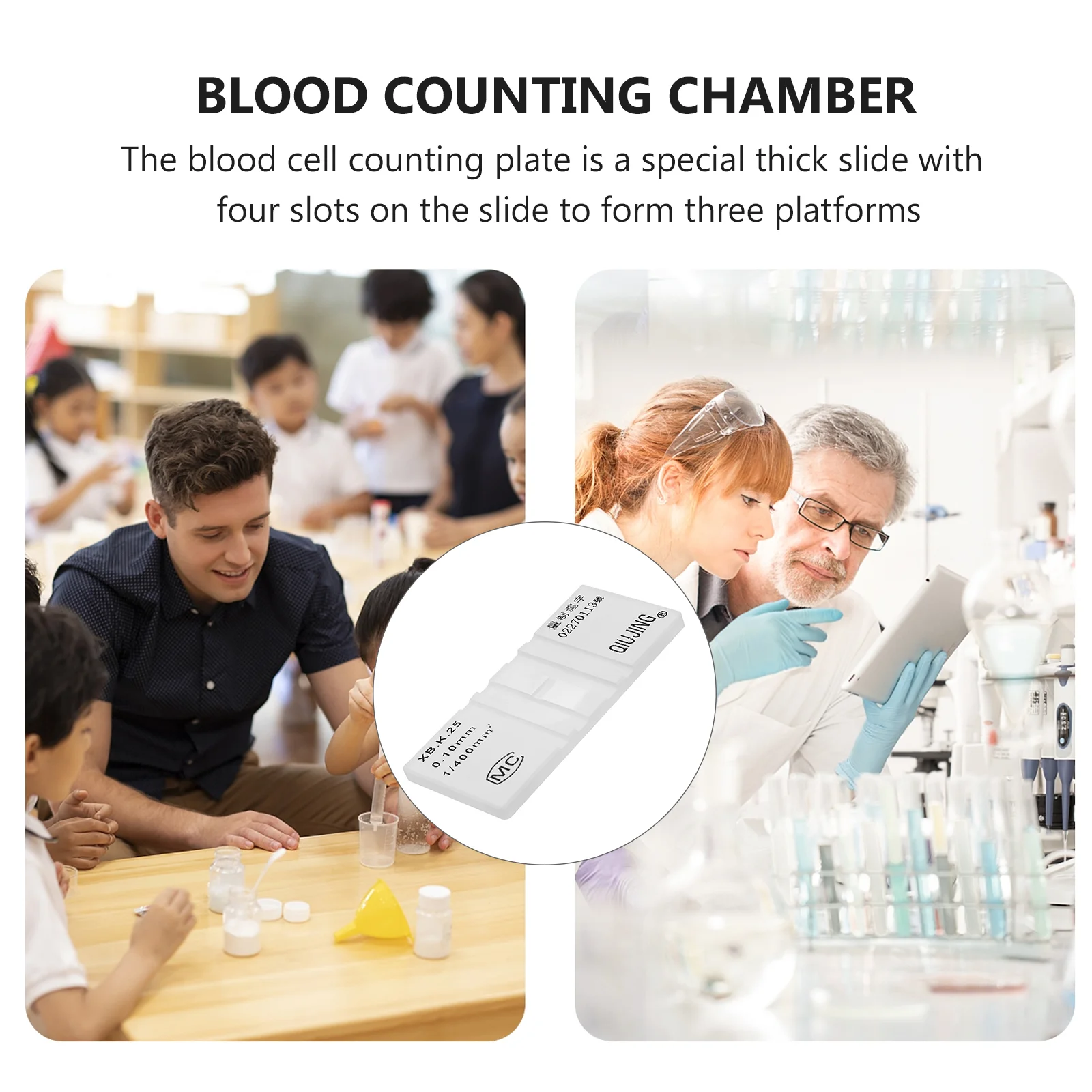 Hemoglobin Test Counting Plate Hemocytometer Plastic Board Cell Packaging Blood Chamber