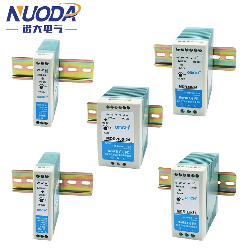 DIN -Rail LED Switching Power Supply MDR-10 MDR-20 Transformers Overload Protection Economical Thin Manufacture 5 12 24 Volt