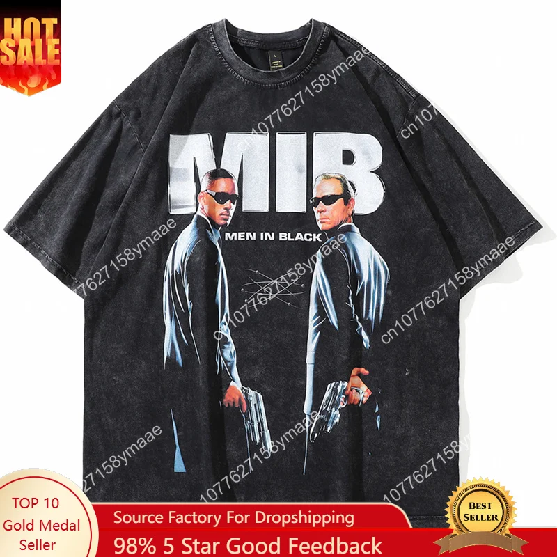 

Hip Hop Streetwear Oversized T shirt 2023 Man Printed Fashion Vintage Washed Short Sleeve Summer O-Neck Unisex Cotton T shirt