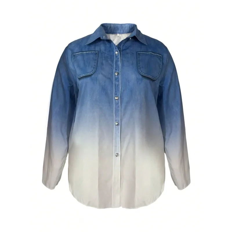 เสื้อคลุมกันแดดทรงหลวมสำหรับผู้หญิงไซส์ใหญ่ ดีไซน์สีสันสดใส ผ้าบางเบา แฟชั่นทันสมัย ปกเสื้อติดกระดุม