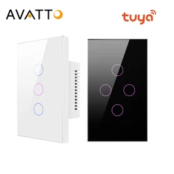 AVATTO Smart Wall Touch Smart Light Switch With Neutral Wired Smart Life APP Tuya Voice control Alexa Google