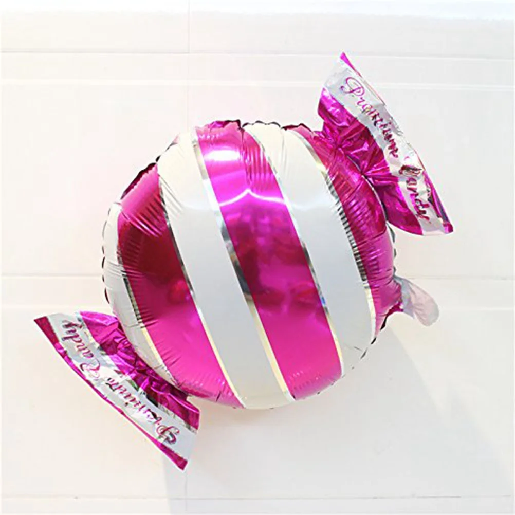 

8 Pcs Candy Shape Helium Balloons Sweets Aluminum Balloons Round Foil Balloon Stripes and Spots Sweets Mylar Balloon for Party W