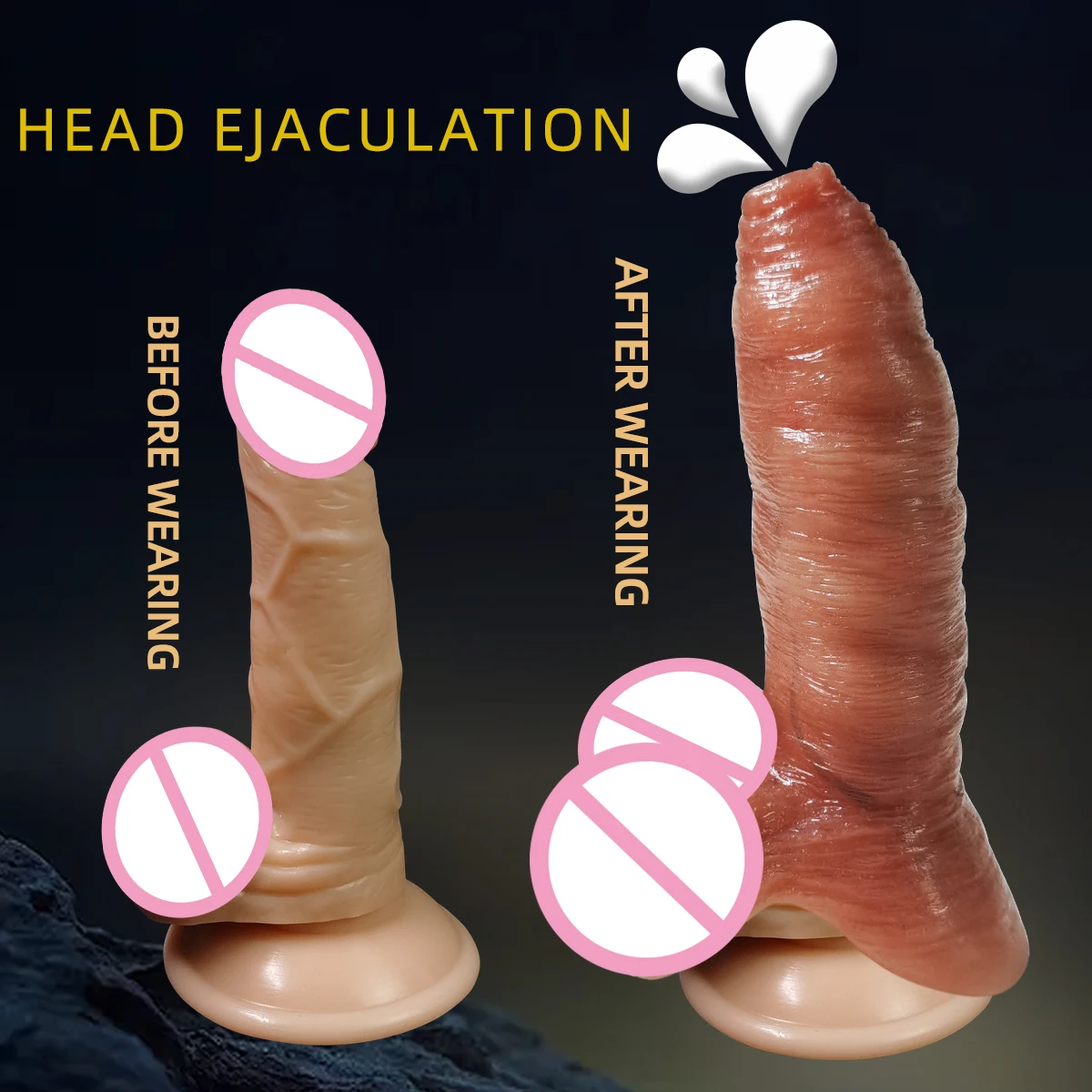 Reusable Veins Texture Penis Sleeve Extender Silicone Dildo Enlargement Sex Toys for Men Delay Ejaculation Intimate Sex Shop