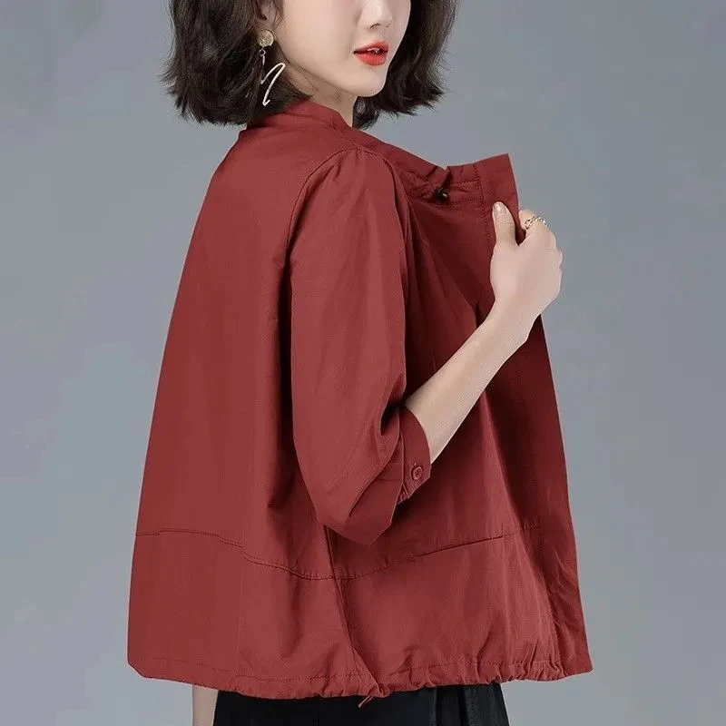 짧은 바람막이 코트 봄 가을 여성 의류 스탠드 칼라 지퍼 긴 소매 솔리드 루즈 조커 트렌드 코트 캐주얼 재킷