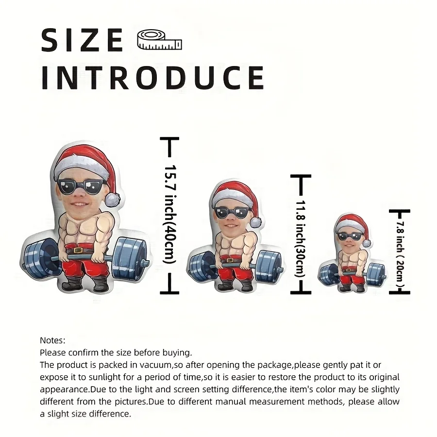 Muscle Men's Fitness Styling Design Cushion Personalized Facial Pillow Perfect Gift for Men and Women Realistic 3D Printing